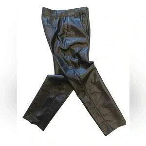 Babaton Black Vegan Leather Trouser Pants Size  00